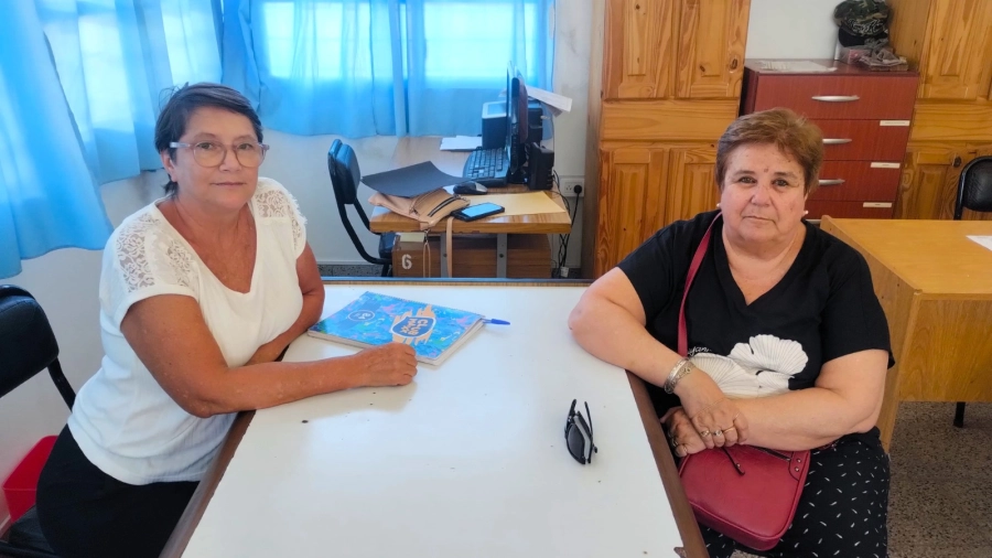 <b>Broggi y Cecilia Guzman, cooperadora de la Escuela Pablo Haedo</b>