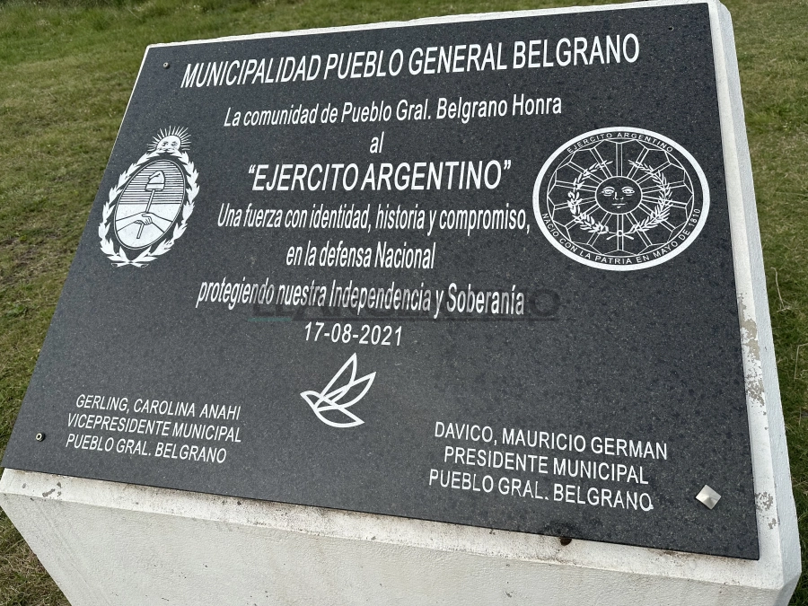 Placa ubicada en Ruta 136 y 42: tanque del Ej&eacute;rcito