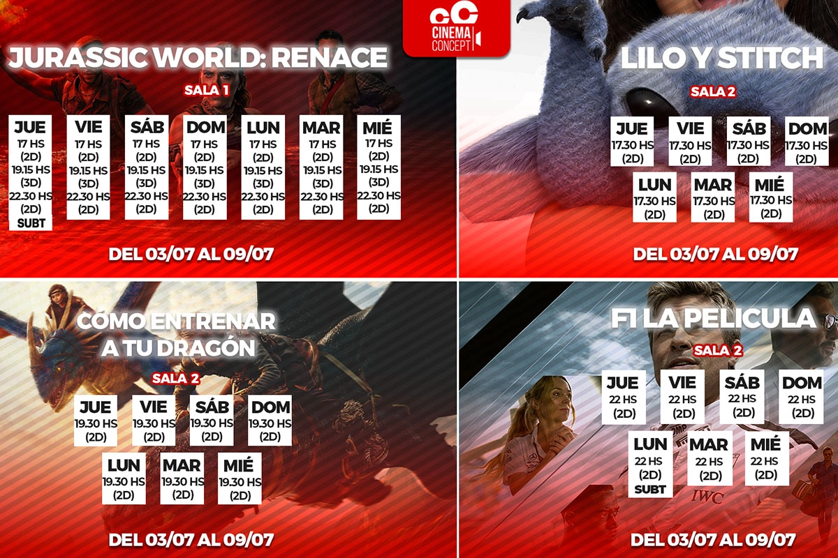 Cartelera del 3 al 9 de julio