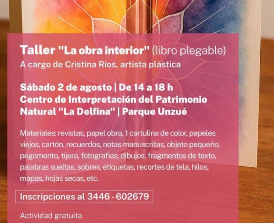 Inscripciones al 3446 602679
Actividad gratuita. Cupos limitados.