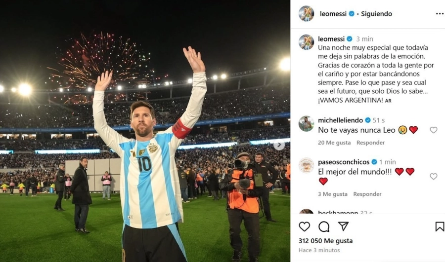 Pasada la medianoche, Messi dedic&oacute; un sentido posteo.
