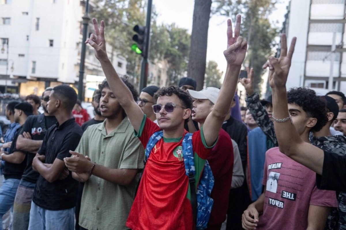 Manifestaci&oacute;n de j&oacute;venes marroqu&iacute;es