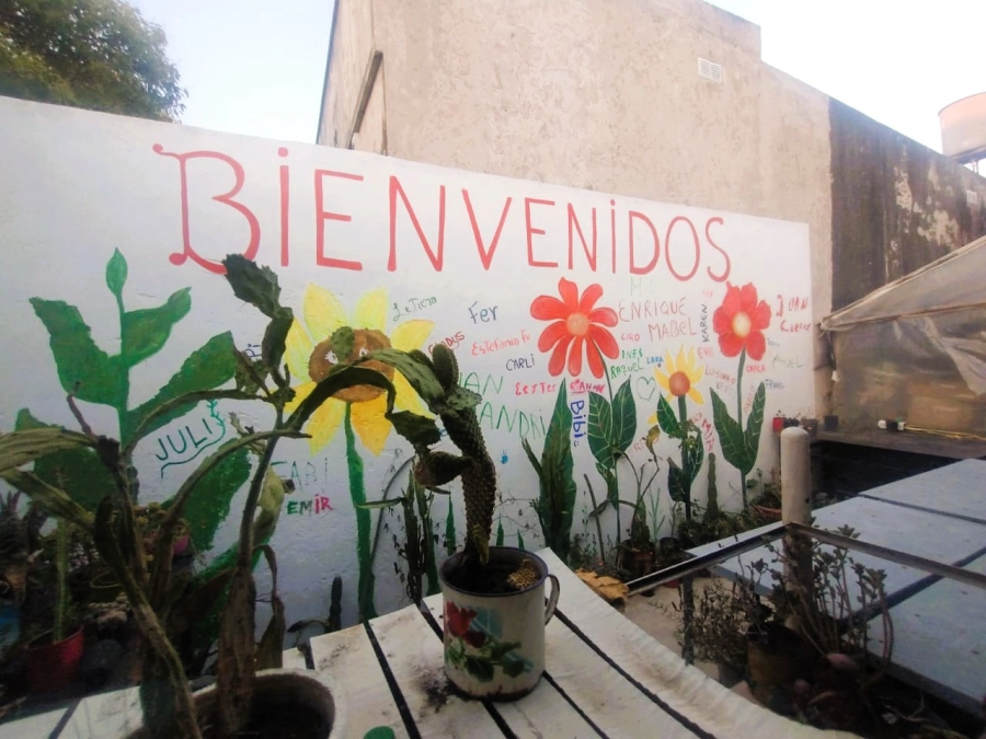 <i>Mural realizado por los usuarios de Casa Club</i>
