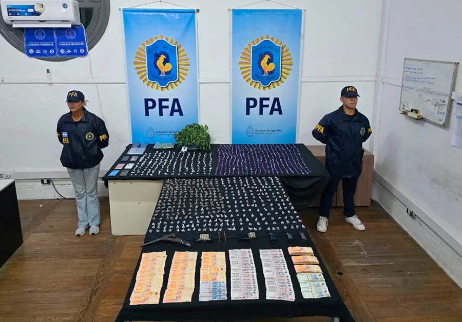 <i>Se secuestraron plantas de cannabis, dosis de marihuana y coca&iacute;na y tres millones de pesos en efectivo</i>