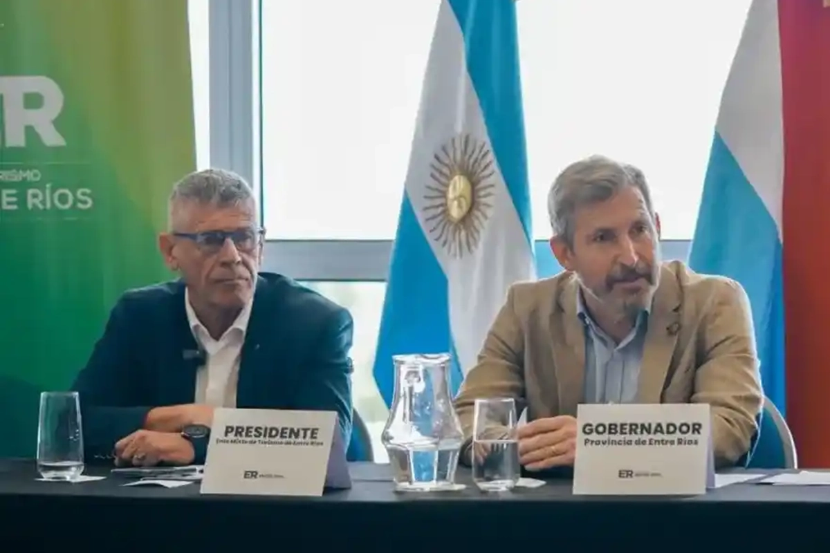El gobernador Rogelio Frigerio y Jorge Satto