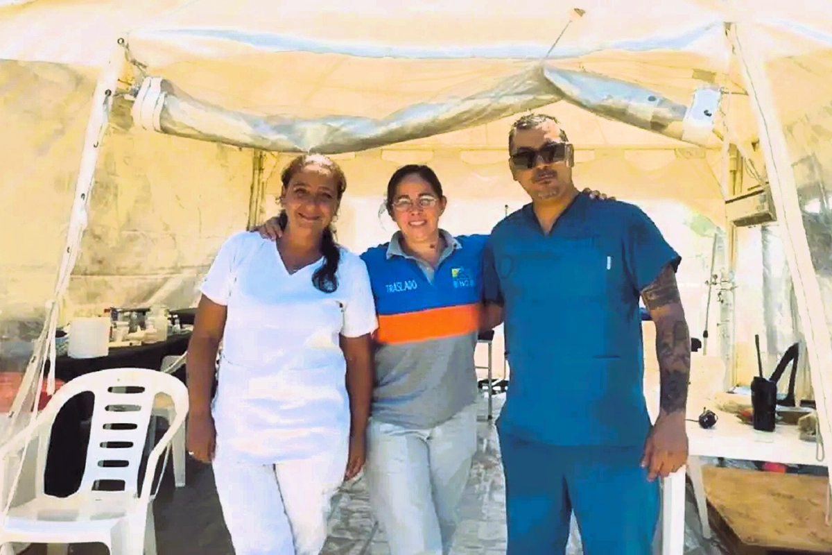 Carpa sanitaria ubicada en el puente Casariego