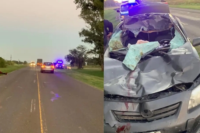 Salieron de Gualeguaych&uacute; y en Nogoy&aacute; chocaron contra un caballo suelto en la Ruta 12