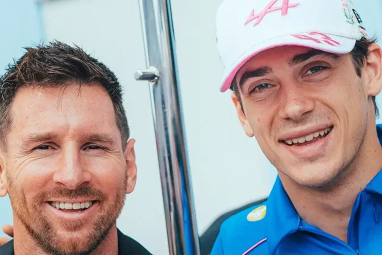 Messi acompa&ntilde;&oacute; a Colapinto en el Gran Premio de Miami