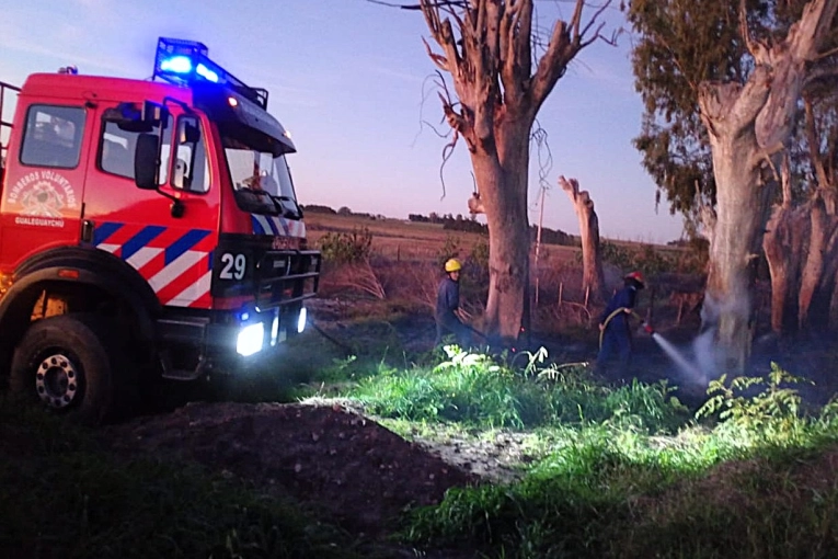 Se declar&oacute; un incendio de campo en Ruta 20 y trabajaron los Bomberos Voluntarios